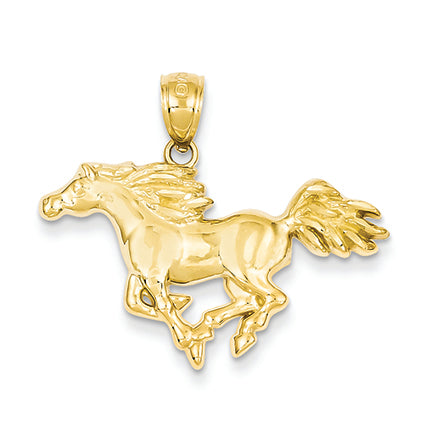 14K Gold Polished Horse Pendant