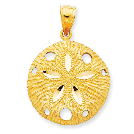 14K Gold Sand Dollar Pendant