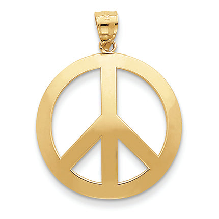 14K Gold Peace Sign Pendant