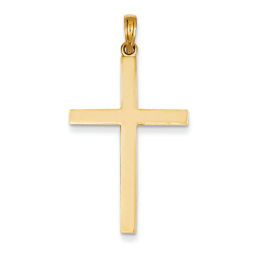 14K Gold Stick Cross Pendant
