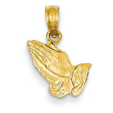 14K Gold Praying Hands Pendant