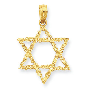 14K Gold Star of David Pendant
