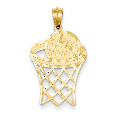 14K Gold Yellow Gold Basketball Pendant