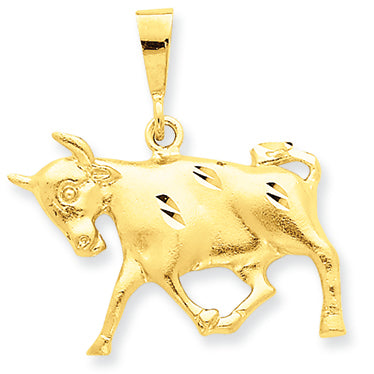 14K Gold Taurus Zodiac Charm