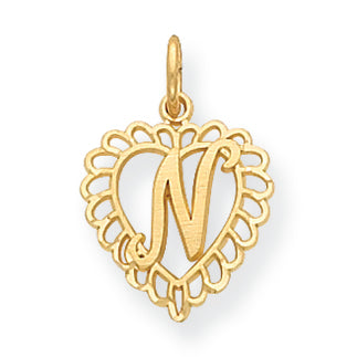 14K Gold Initial N Charm