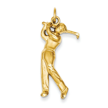 14K Gold Male Golfer Charm