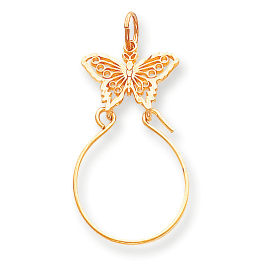 14K Gold Butterfly Holder Charm