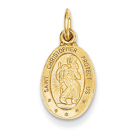 14K Gold Saint Christopher Medal Charm