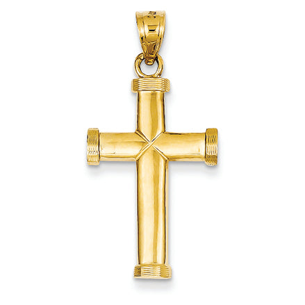 14K Gold Polished Latin Cross Pendant