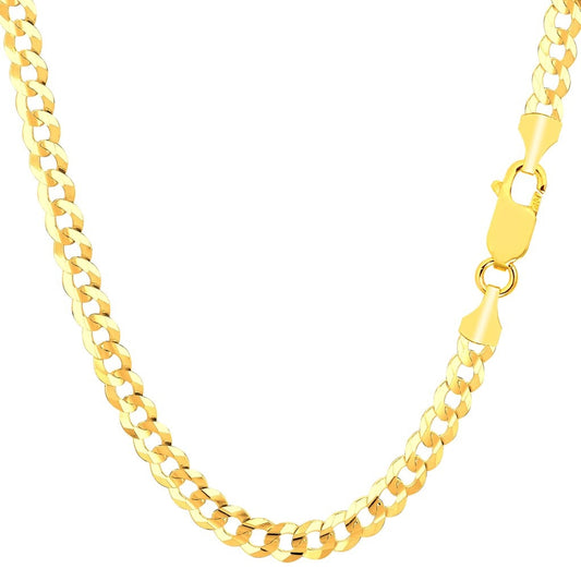 14K Solid Yellow Gold Comfort Curb Chain 4.7mm thick 24 Inches