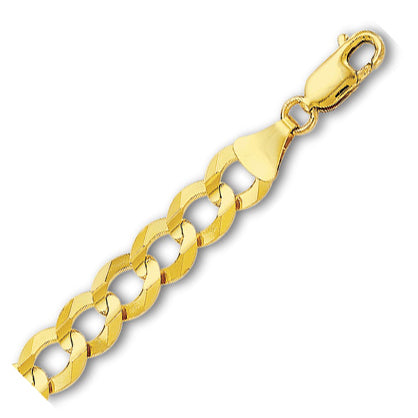 14K Solid Yellow Gold Comfort Curb Chain 8.2mm thick 20 Inches
