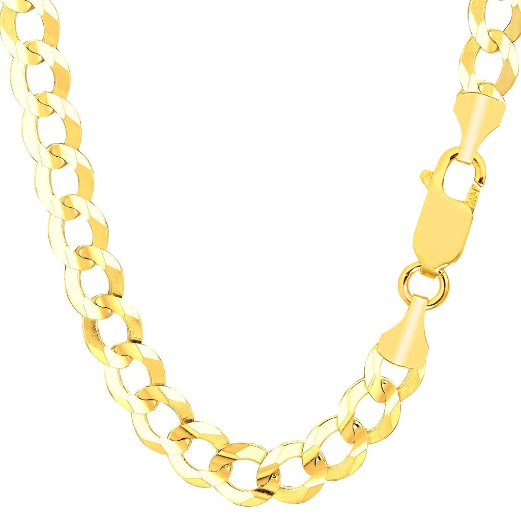 14K Solid Yellow Gold Comfort Curb Chain 8.2mm thick 20 Inches