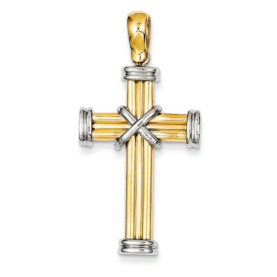 14K Gold Two-tone Latin Cross Pendant