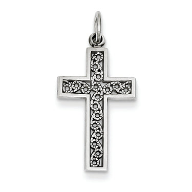 14K White Gold Cross Charm