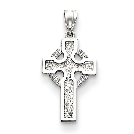 14K White Gold Celtic Cross Charm