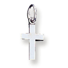 14K White Gold Cross Charm
