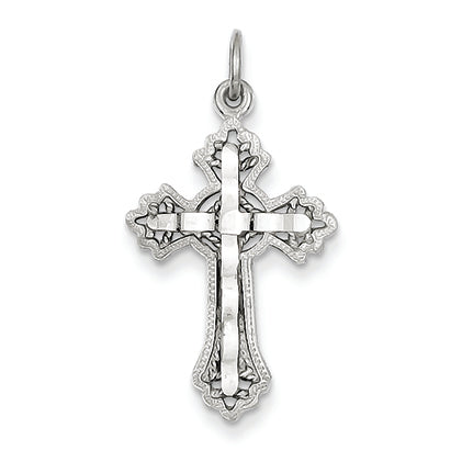 14K White Gold Cross Charm