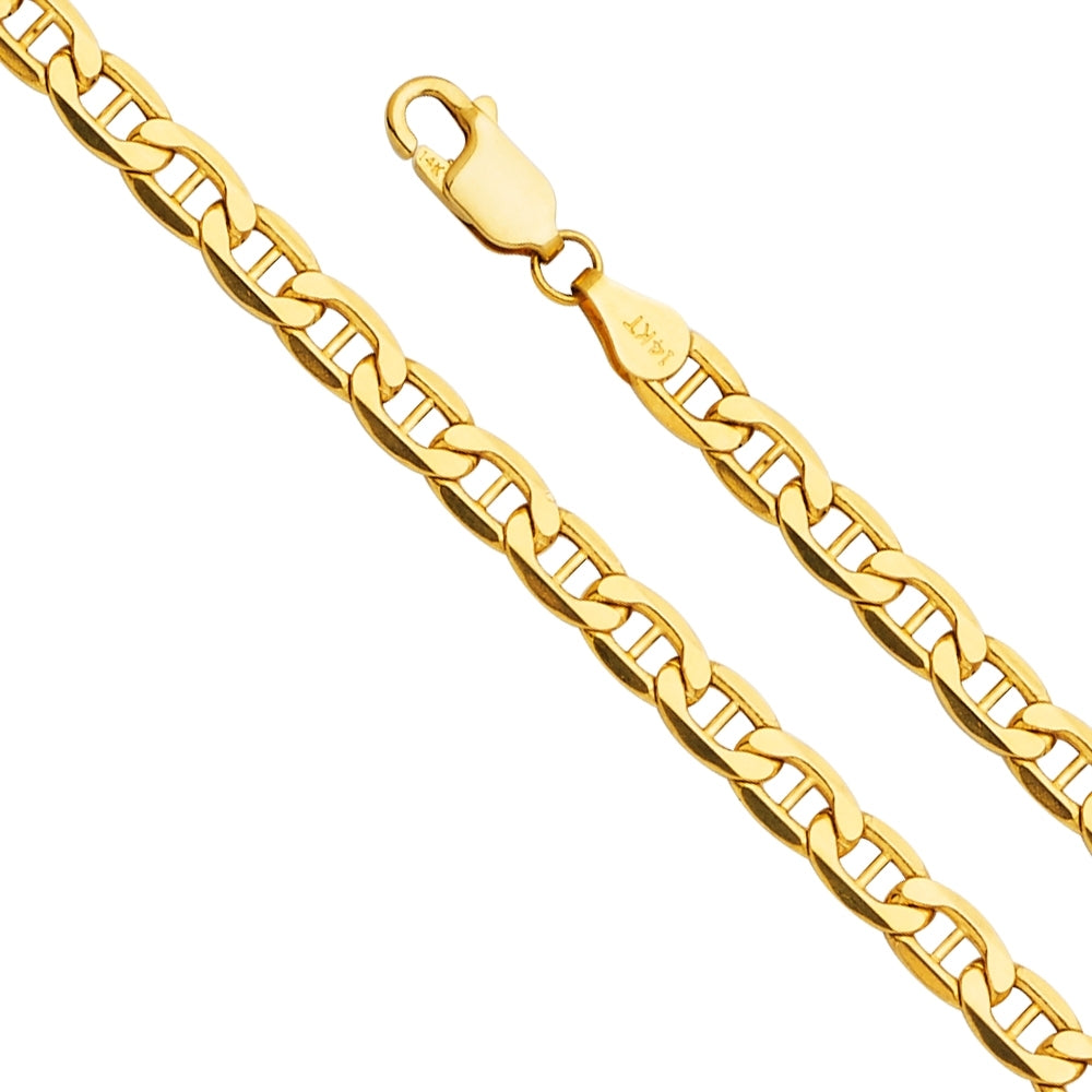 14K Solid Yellow Gold Light Mariner Chain 5.2mm thick 26 Inches. Made in Italy