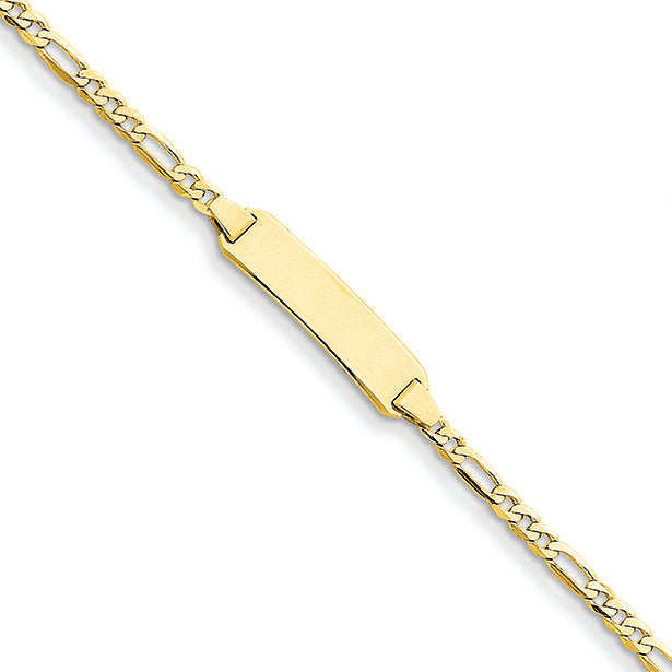 14K Gold Curb Link ID Bracelet 8 Inches