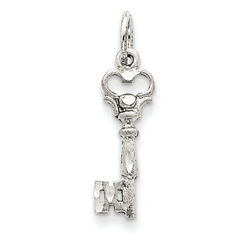 14K White Gold Polished Key Charm