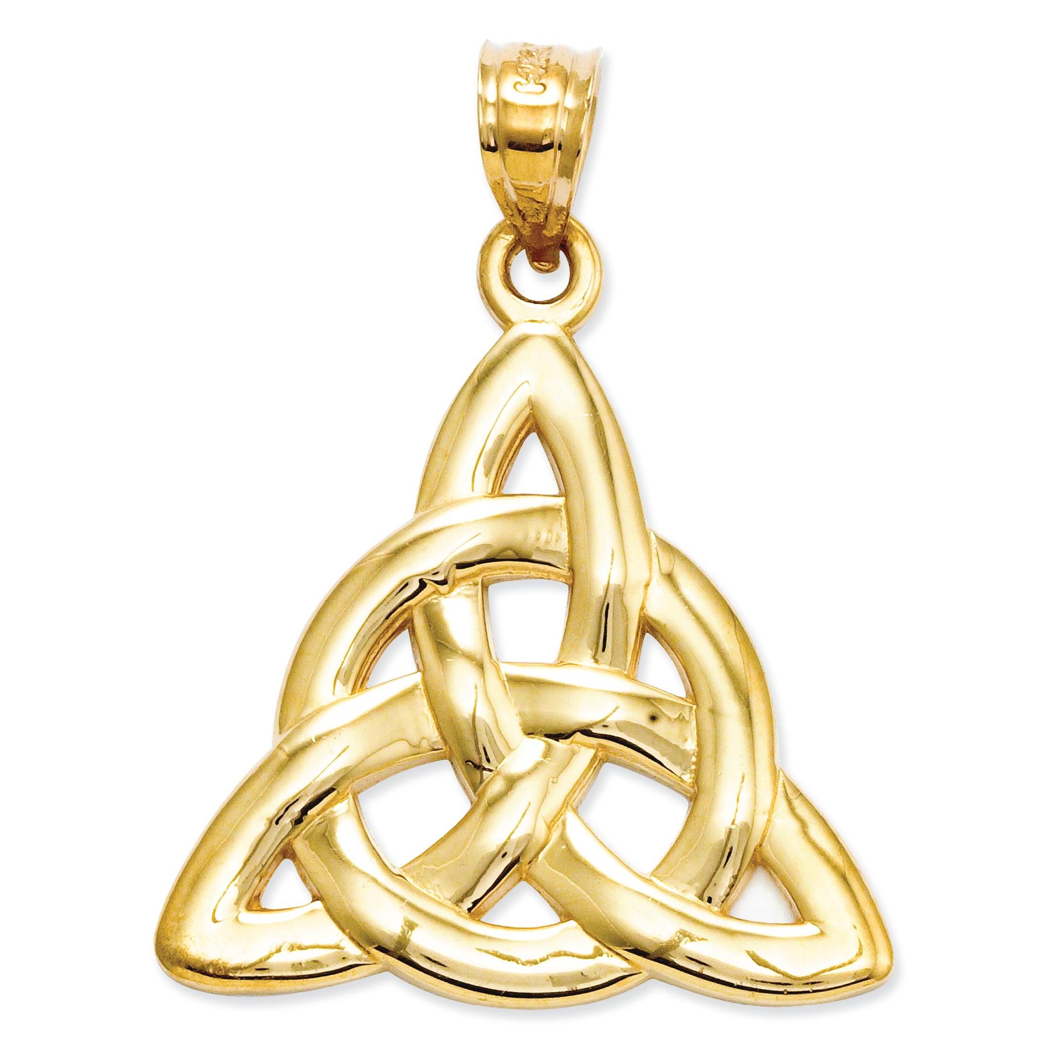 14K Gold Polished Trinity Pendant