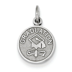 14K White Gold Polished Graduation Disc Charm