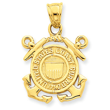 14K Gold United Stated Coast Guard Insignia Pendant