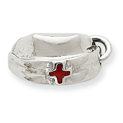 14K White Gold Nurse Cap Charm