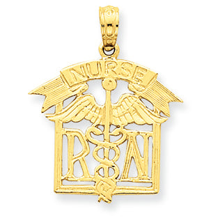 14K Gold Registered Nurse Pendant