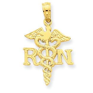 14K Gold Polished R.N. Pendant