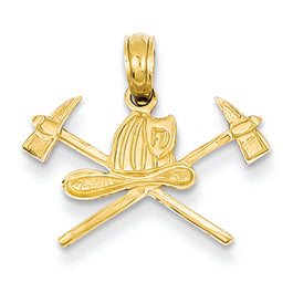 14K Gold Fire Department Insignia Pendant