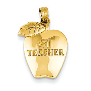 14K Gold #1 Teacher Apple Pendant