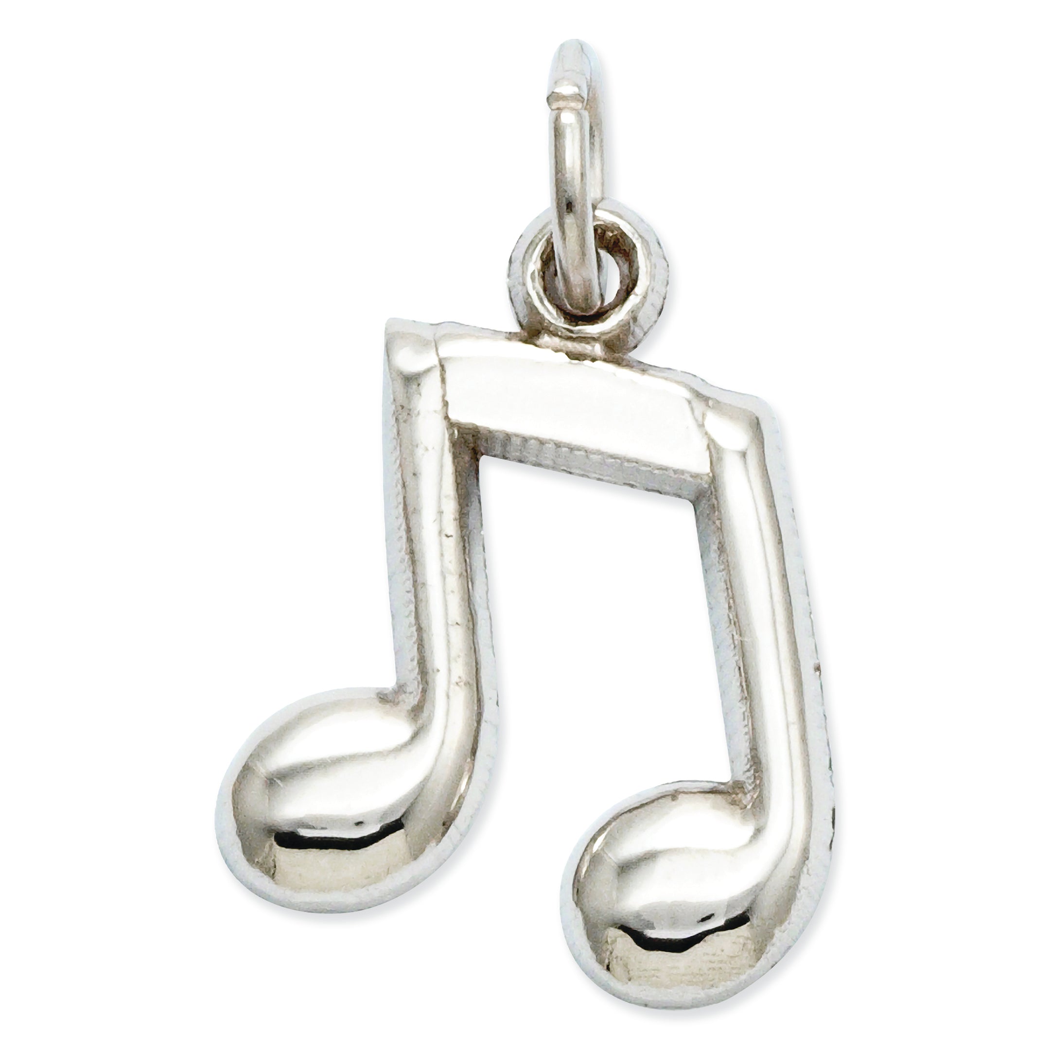 14K White Gold Polished Musical Note Charm