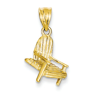 14K Gold Solid Polished Chair Pendant