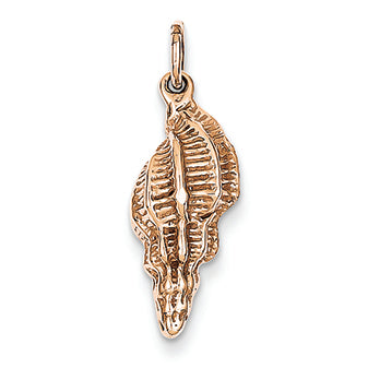 14K Gold Rose Gold Polished 3-Dimensional Conch Shell Charm