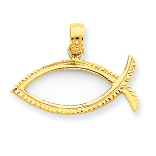 14K Gold Ichthus Fish Pendant