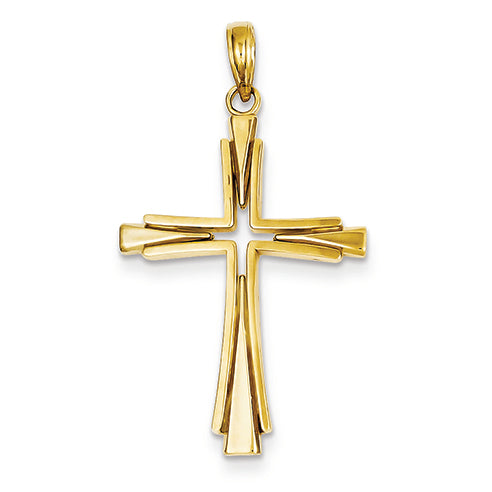 14K Gold Polished Solid Cross Pendant