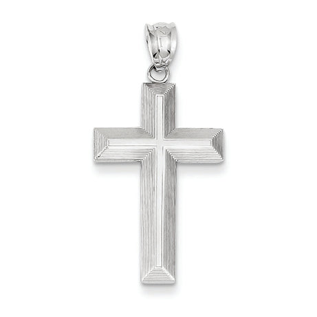 14K White Gold Polished Cross Pendant