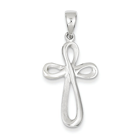 14K White Gold Cross Pendant