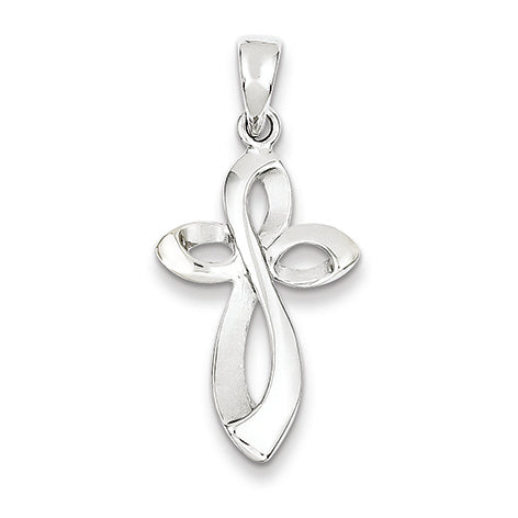 14K White Gold Passion Cross Pendant