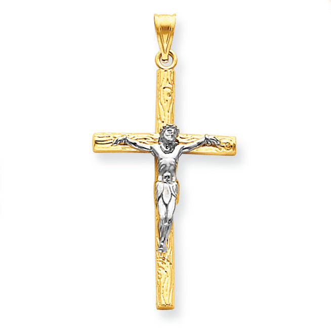 14K Gold Two-tone Crucifix Pendant