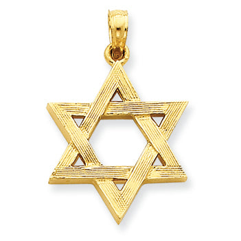 14K Gold Polished Star of David Pendant