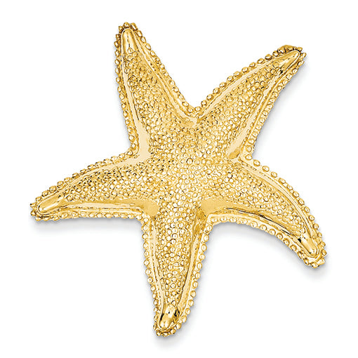14K Gold Textured Starfish Slide