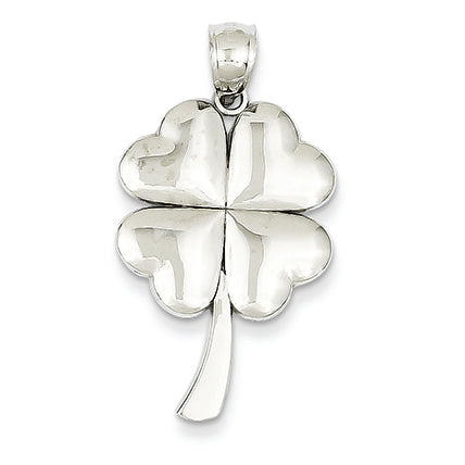 14K White Gold 4-Leaf Clover Pendant