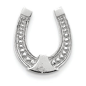14K White Gold Horseshoe Pendant