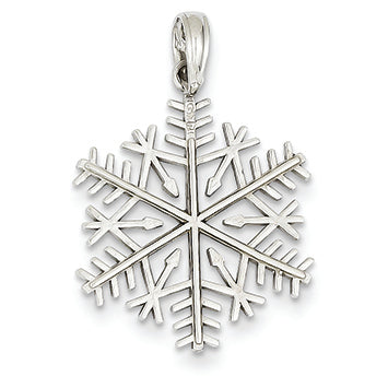 14K White Gold 3-D Snowflake Pendant
