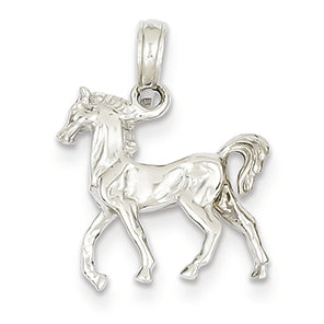 14K White Gold 3-D Horse Standing Pendant