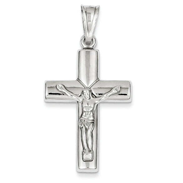 14K White Gold Reversible Crucifix /Cross Pendant