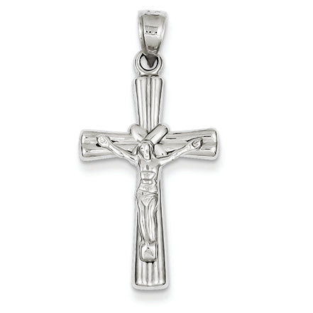 14K White Gold Reversible Crucifix /Cross Pendant