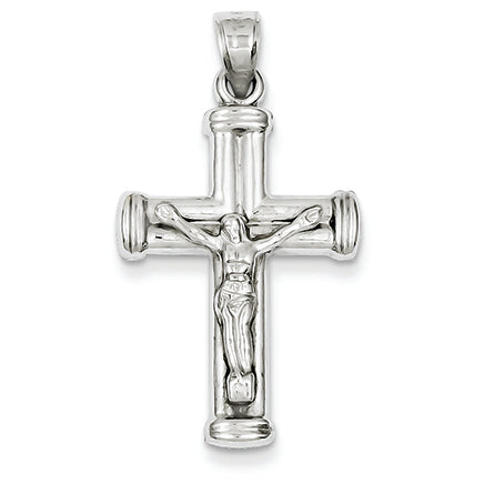 14K White Gold Reversible Crucifix /Cross Pendant